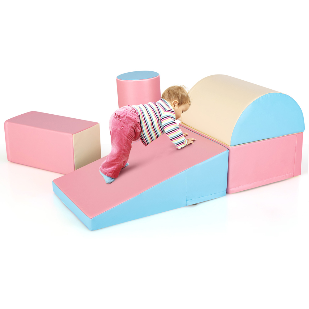 Costway Blue Waterproof Kids Climb and Crawl Activity Playset 5 Piece Image 3