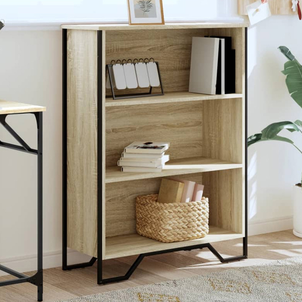 vidaXL 3 Shelf Sonoma Oak Bookcase Image 1