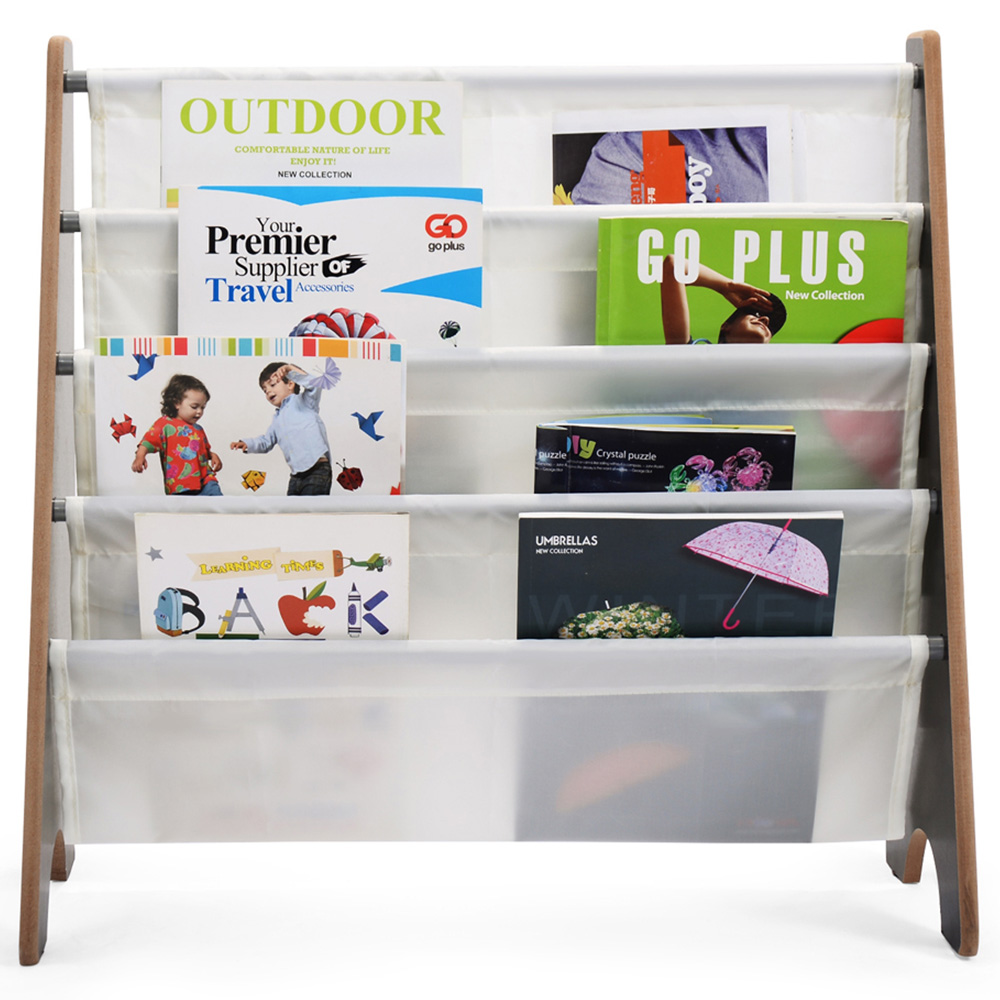 Costway 4 Shelf Kids Coffee Bookcase Image 4