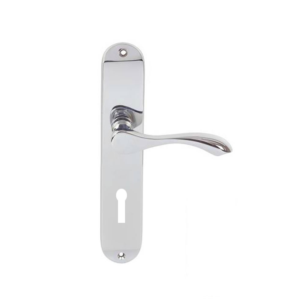 Wilko Ambassador Chrome Lock Door Handle Image 1