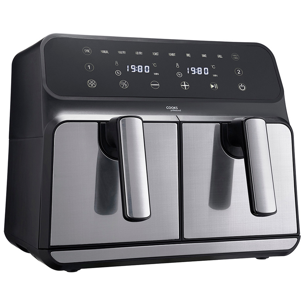Cooks Professional Dual Air Fryer with Glass Drawers