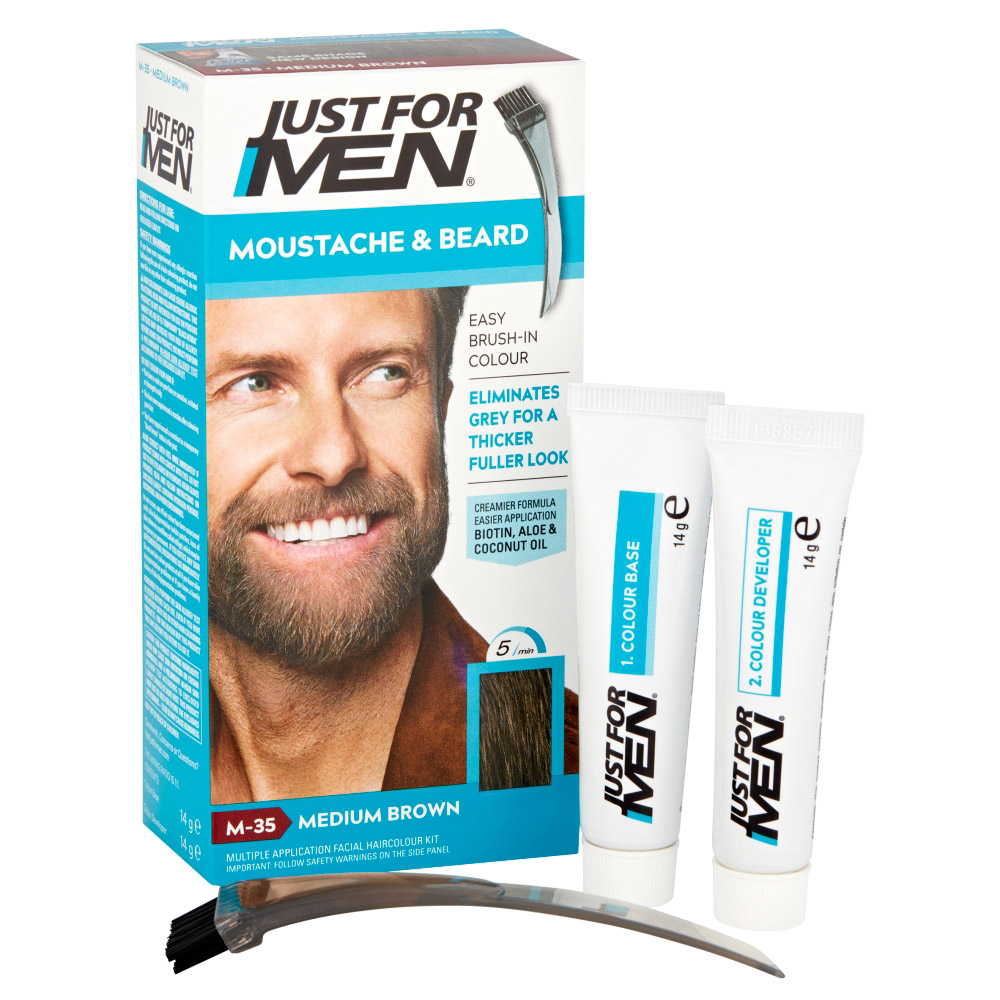 Just For Men Medium Brown Moustache and Beard Brush-In Colour Gel Image 5