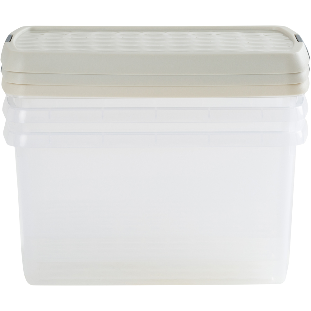 Wham Clip 14L Clear Stone and Slate Grey Rectangular Storage Box with Lid 3 Pack Image 5
