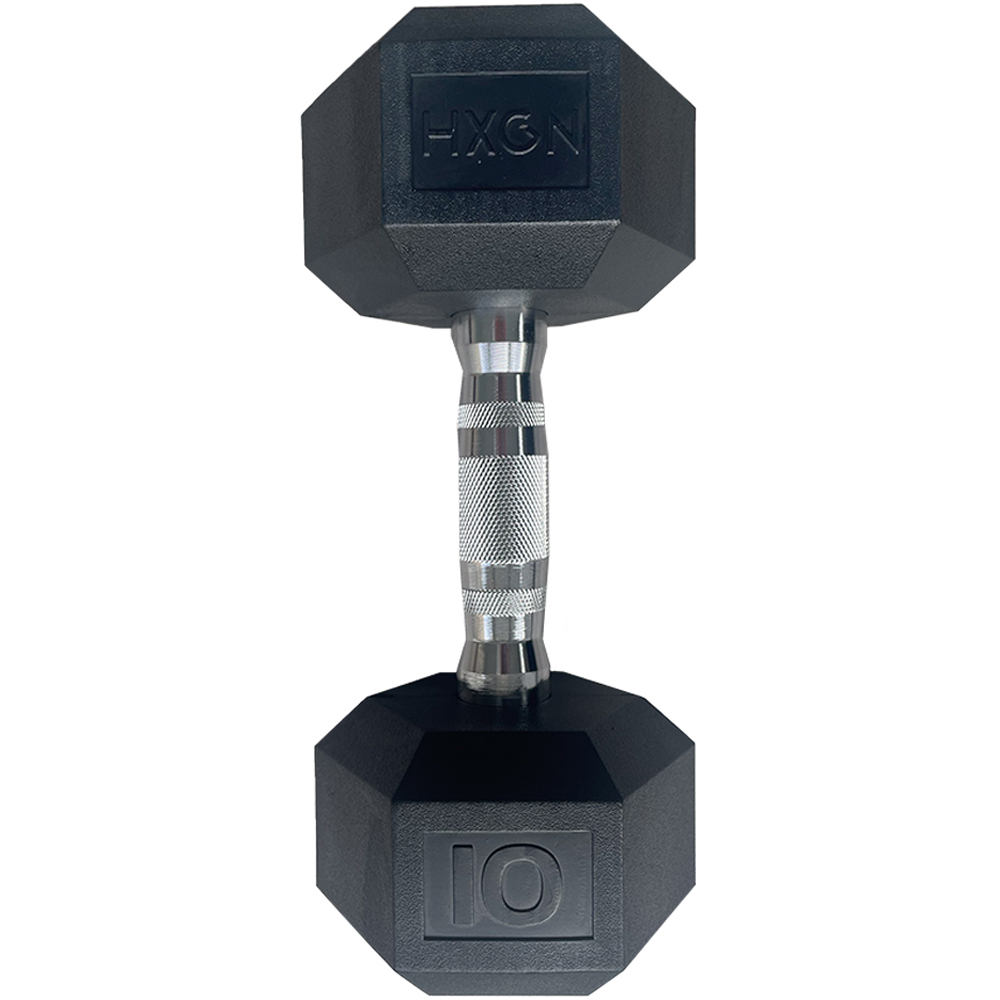 HXGN Pro Hex Black Dumbbell 10kg 2 Pack Image 6