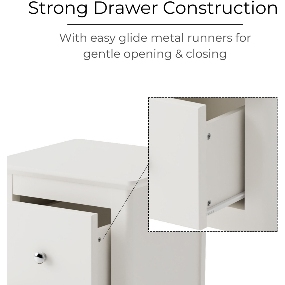 Core Products Nairn 2 Drawer White Petite Bedside Cabinet Image 5