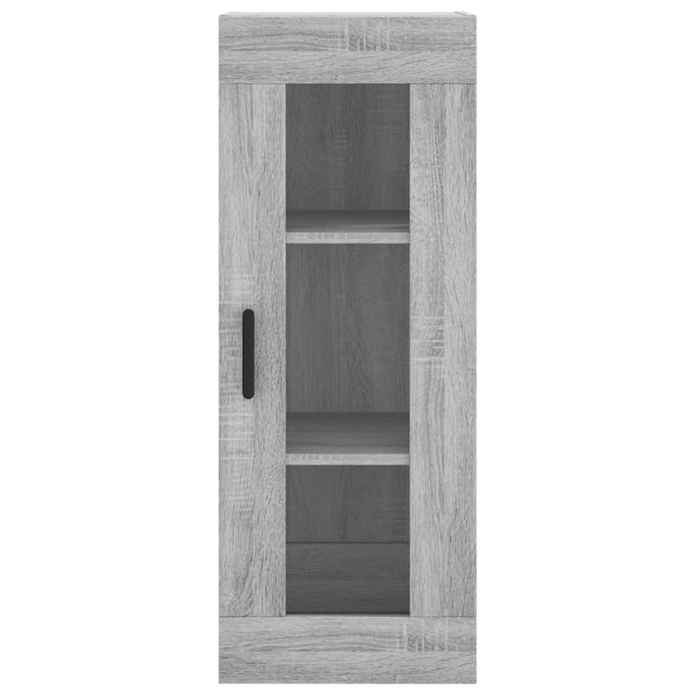 vidaXL Single Glass Door 3 Drawer Grey Sonoma Highboard Image 8