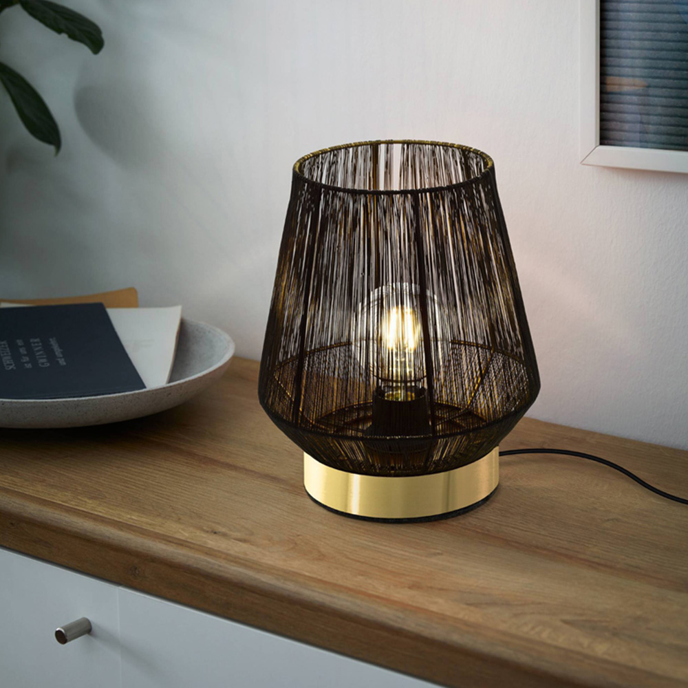 EGLO Escandido Black and Brass Table Lamp Image 2