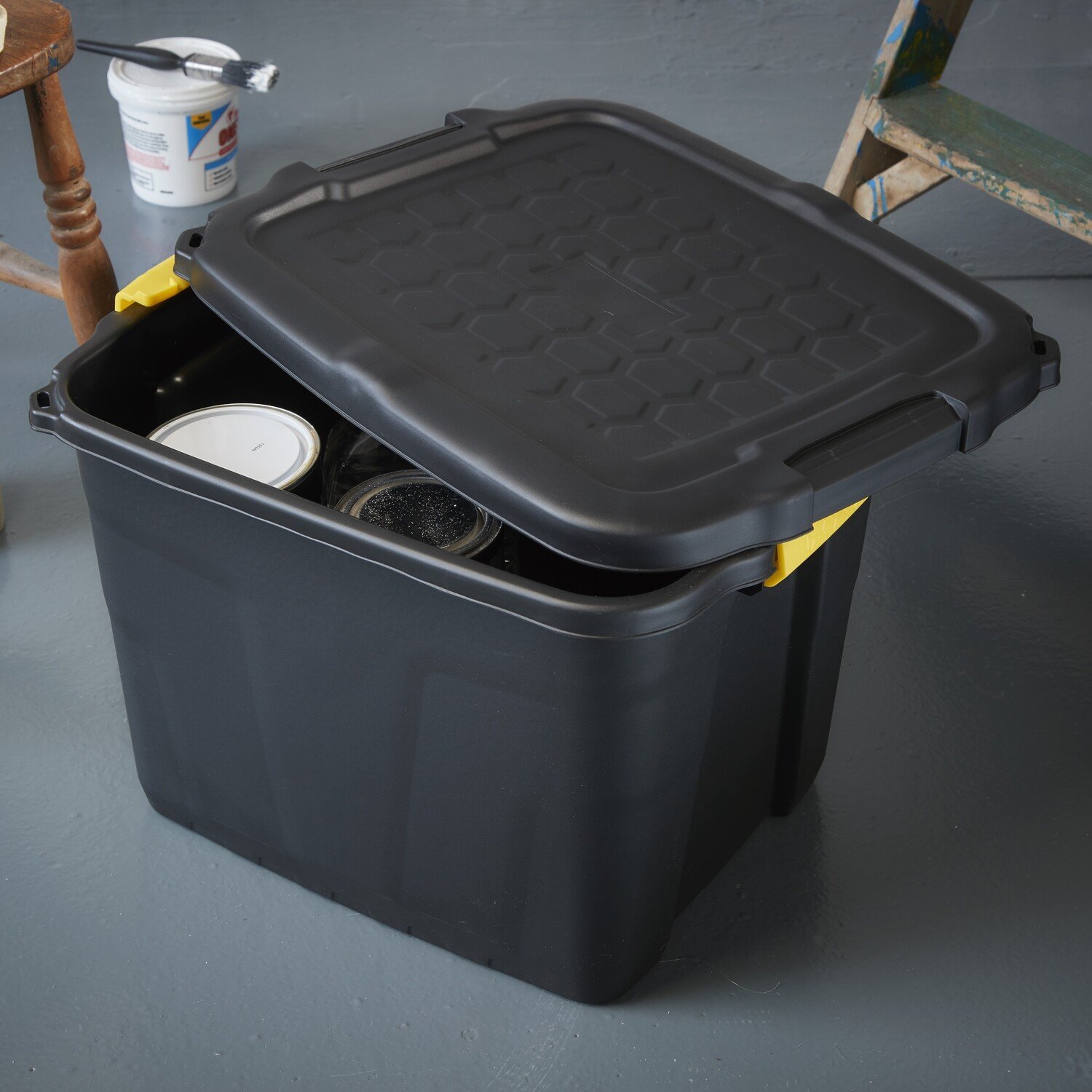 Heavy Duty Storage Box Black 42l Image 4