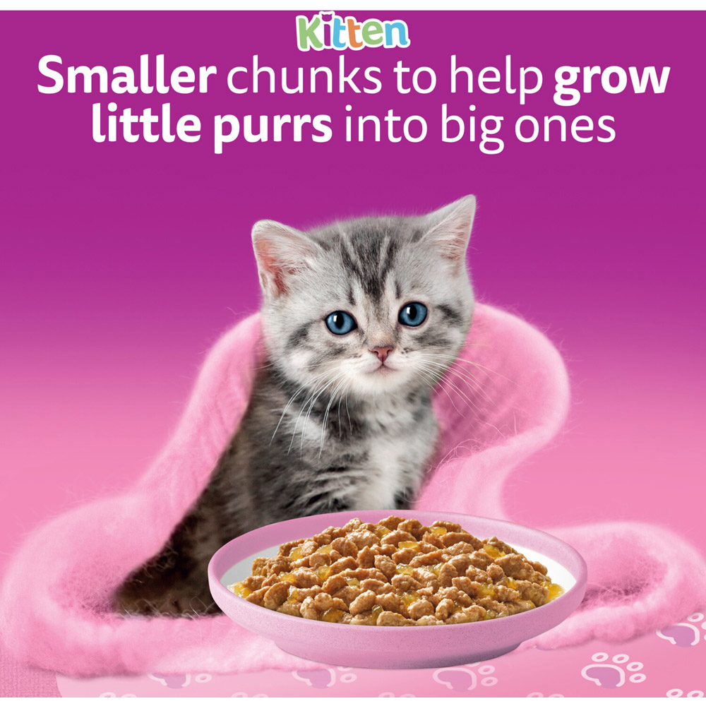 Pack of 40 Whiskas Poultry Feasts in Jelly Wet Kitten Food Pouches Image 4