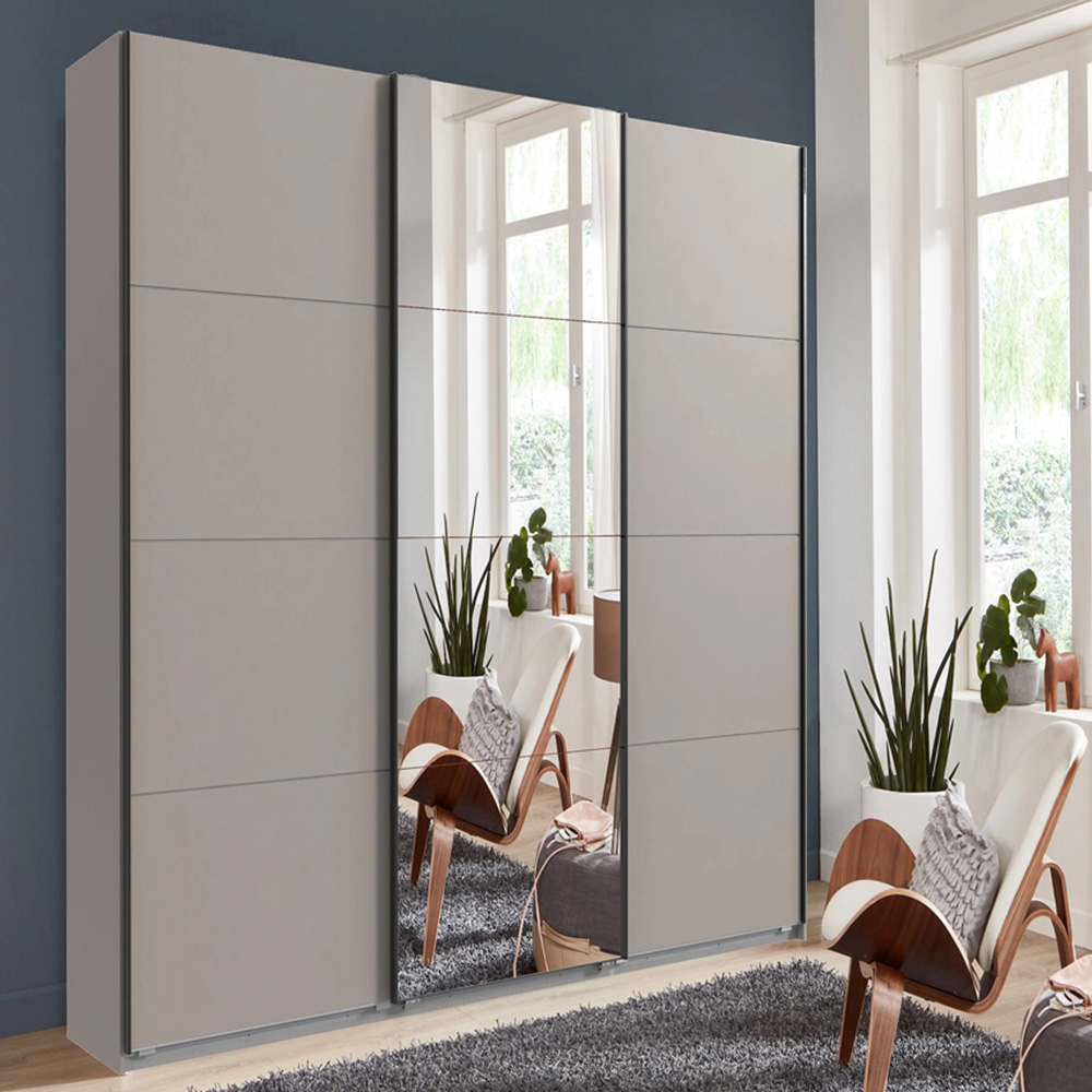 TJ'S Aalst 3-Section Sahara Grey Sliding Wardrobe Image 1