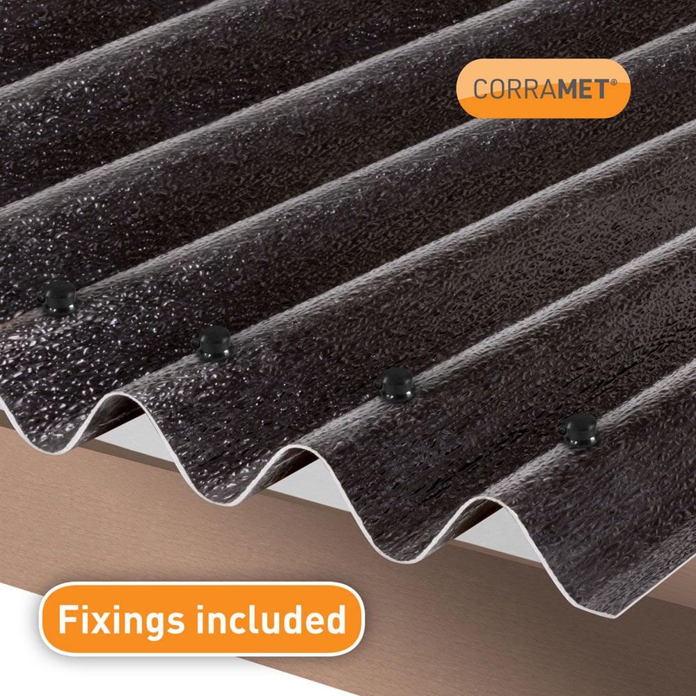 Corramet Black Corrugated Roof Sheet 950 x 3000mm Image 2