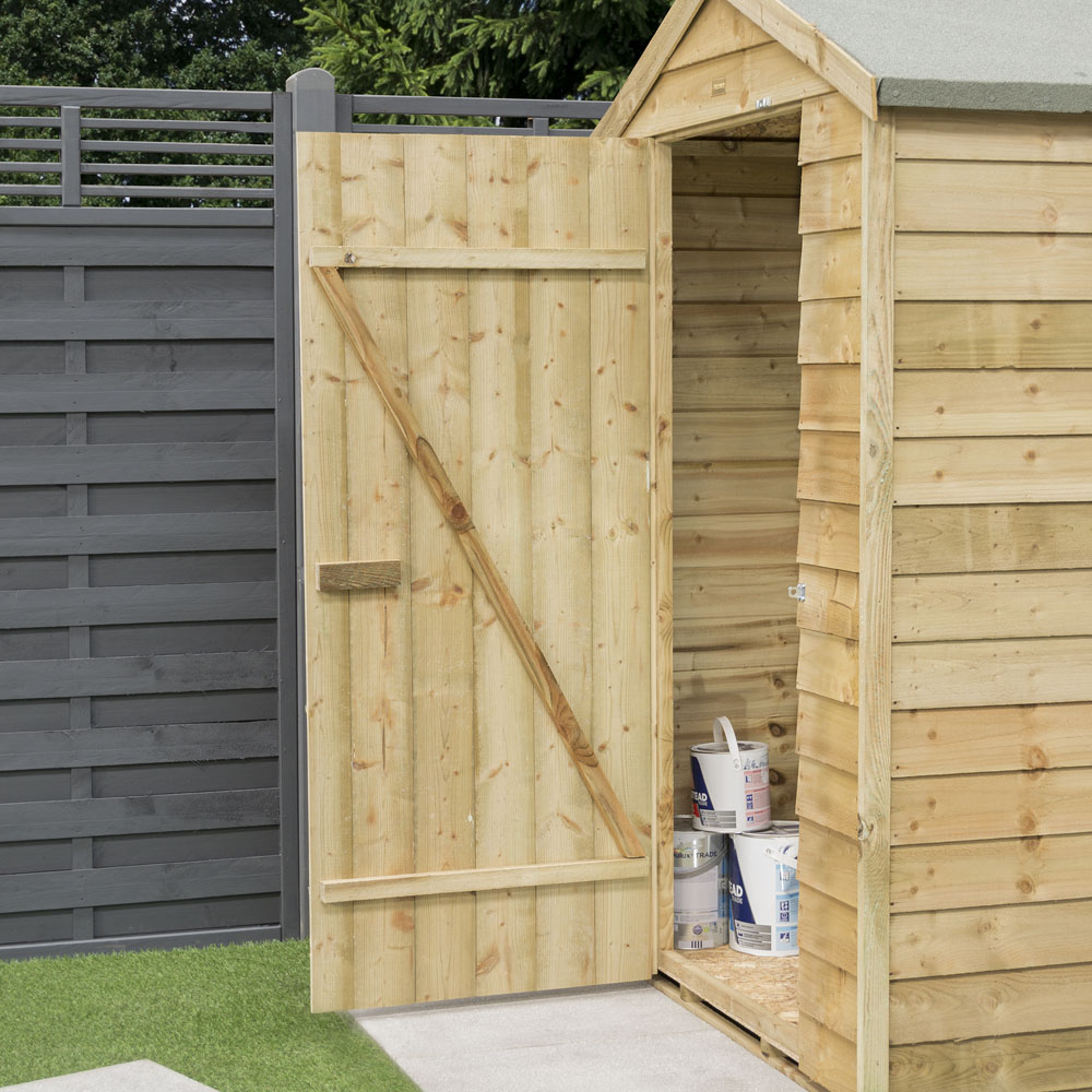 Rowlinson 4 x 3ft Overlap Pressure Treated Overlap Shed Image 8