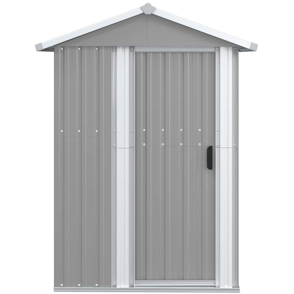 vidaXL 4.1 x 3.2ft Grey Galvanised Steel Apex Garden Shed Image 3