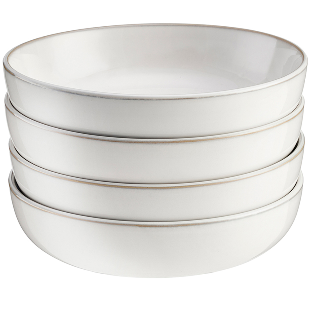 Cooks Professionals Nordic Stoneware White 4 Piece Pasta Bowl Set Image