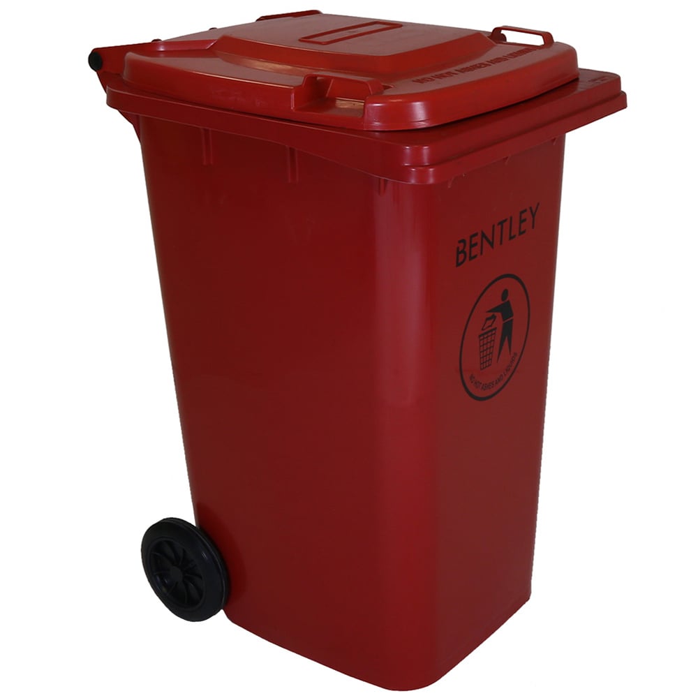 Charles Bentley Red Wheelie Bin 240L Image 1