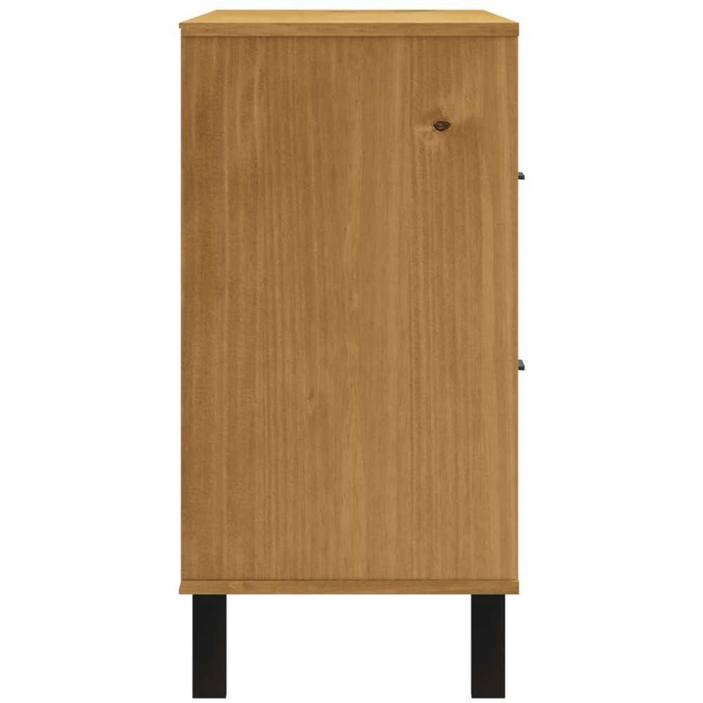 vidaXL Flam 2 Door 2 Drawer Single Shelf Solid Pine Wood Sideboard Image 6