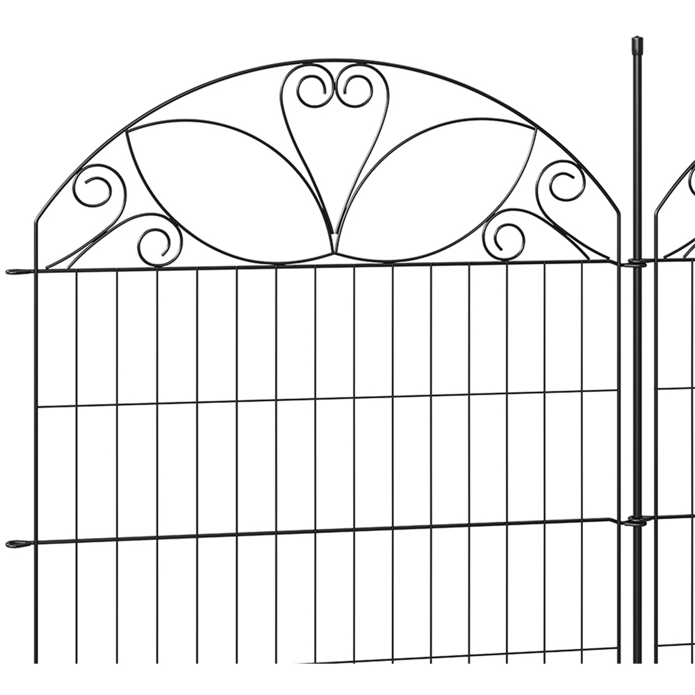Living and Home Scroll Design 2.3 x 3.3ft 10 Panel Metal Garden Fence Image 4