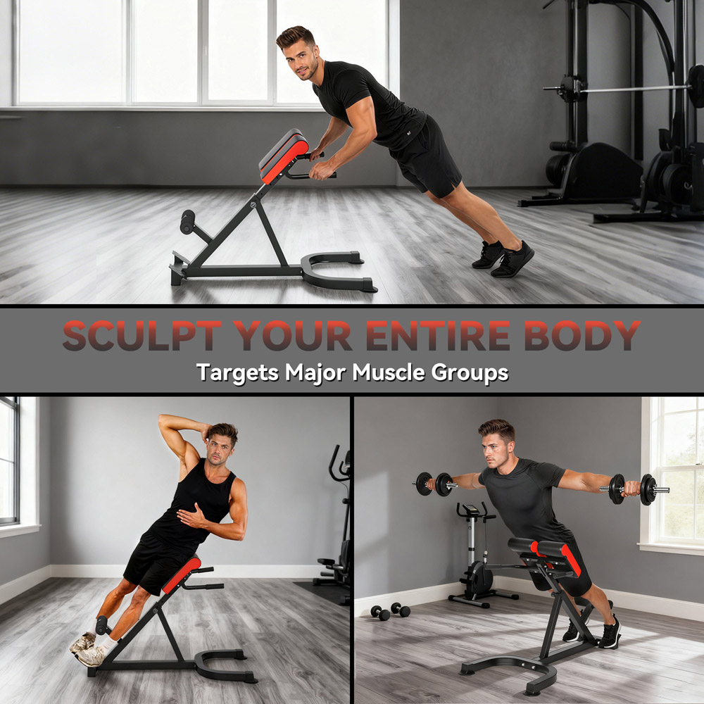 SPORTNOW Red 5-Level Adjustable Heavy-Duty Home Gym Roman Chair Image 6