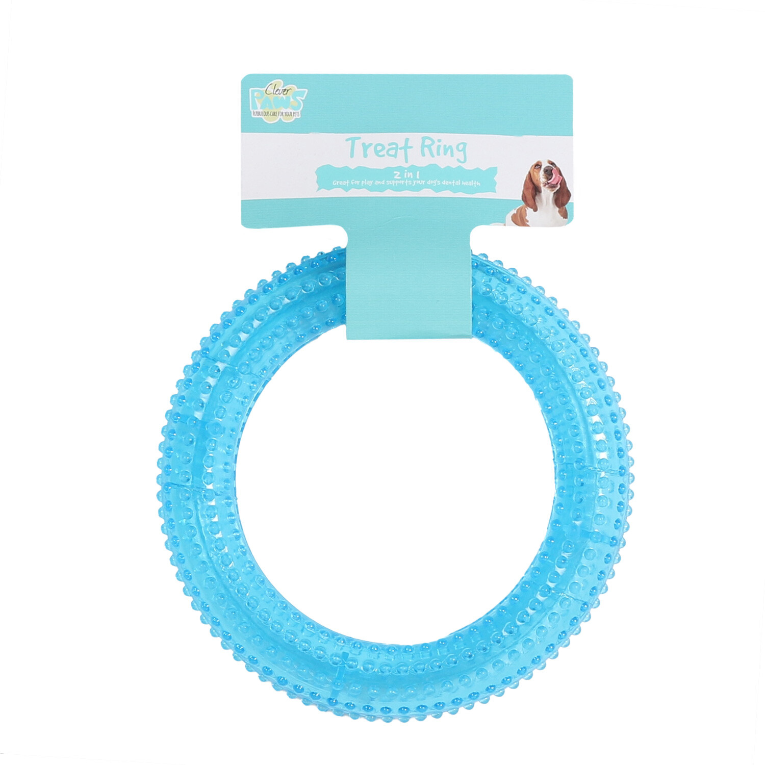 Single Clever Paws Dental Ring Treat Dog Toy in Assorted styles Image 2