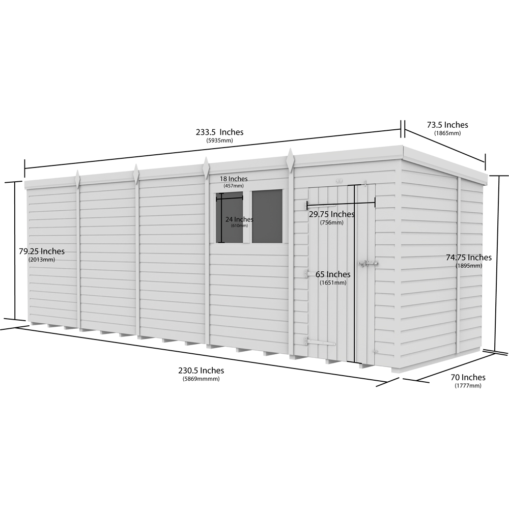 DIY Sheds 20 x 6ft Tongue and Groove Timber Pent Garden Shed Image 9