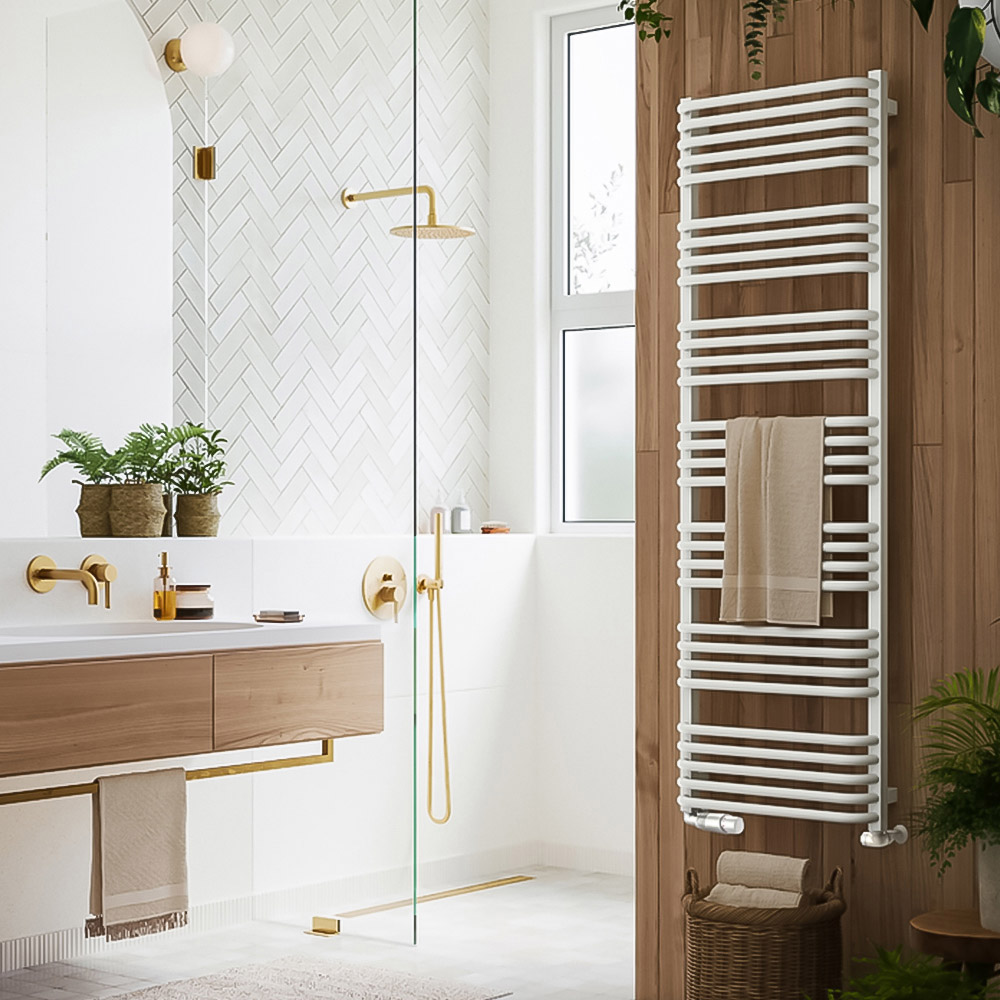 Terma Alex White Heated Towel Rail 1580 x 500mm Image 6