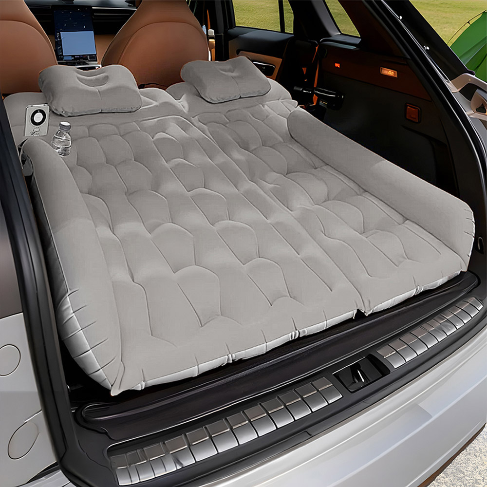 Living and Home Grey Inflatable Car Back Seat Air Mattress with Cup and Phone Holder Image 7