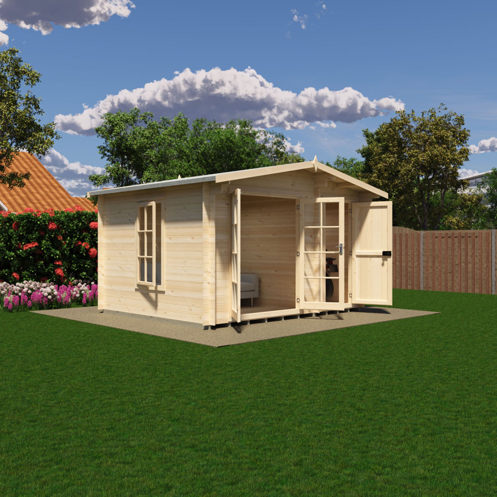 Shire Bourne 12 x 10ft Dual-Purpose Apex Garden Log Cabin with Integral Storage Image 5