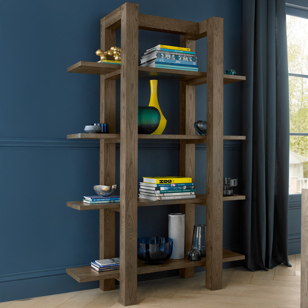 Bentley Designs Turin 4 Shelf Dark Oak Shelf Unit Image 1