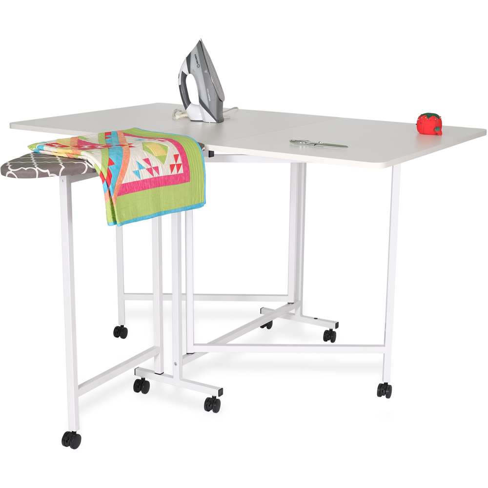 Arrow Cabinets Millie 3311 White Foldable Cutting Table with Integral Ironing Board Image 5