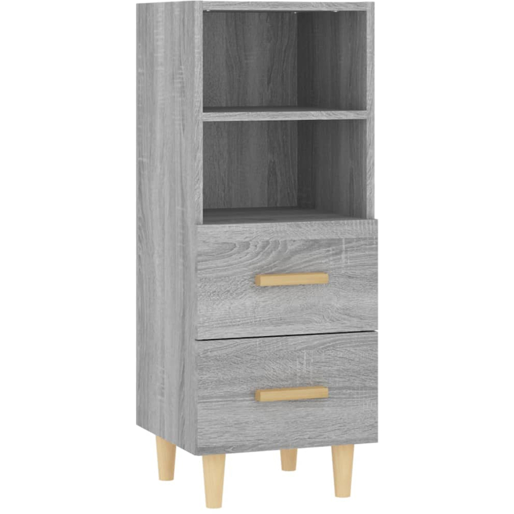 vidaXL 2 Drawer 2 Shelf Grey Sonoma Sideboard Image 2