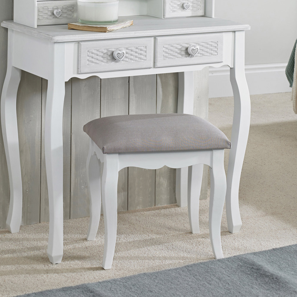 Brittany White and Grey Stool Image 3