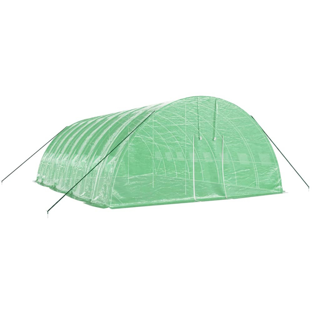 vidaXL Green Polyethylene Galvanised Steel Frame 26.2 x 19.6ft Greenhouse Image 2