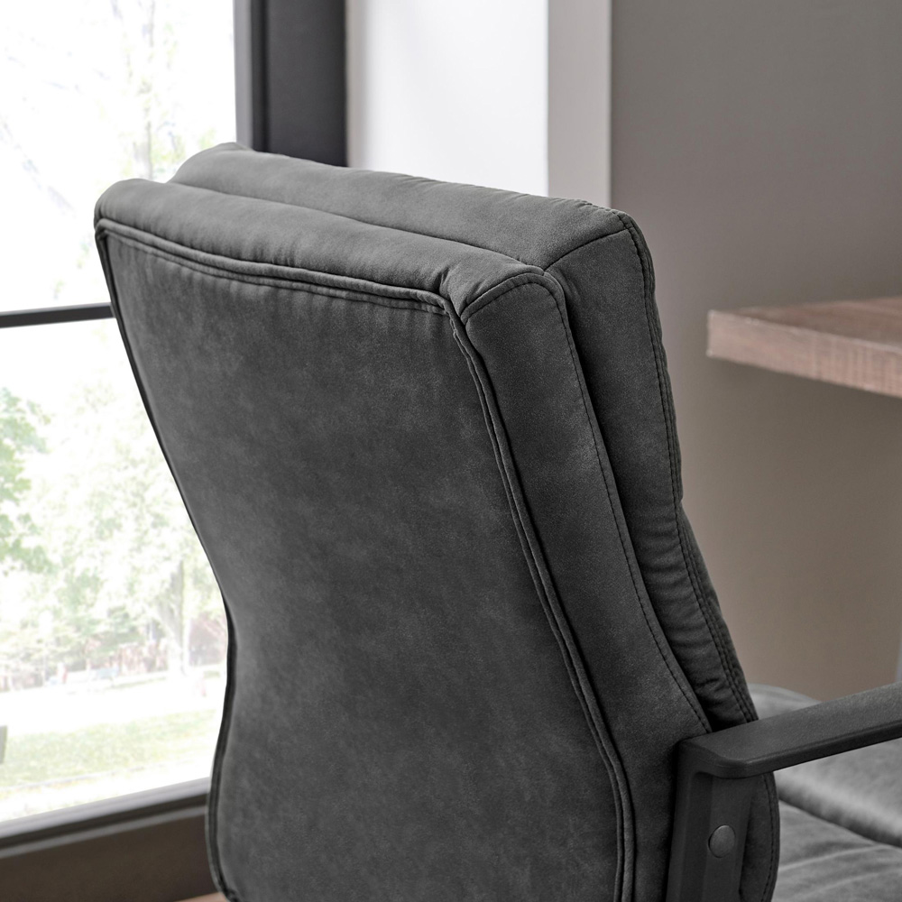 Furniturebox Racicot Black Faux Leather Office Chair Image 4