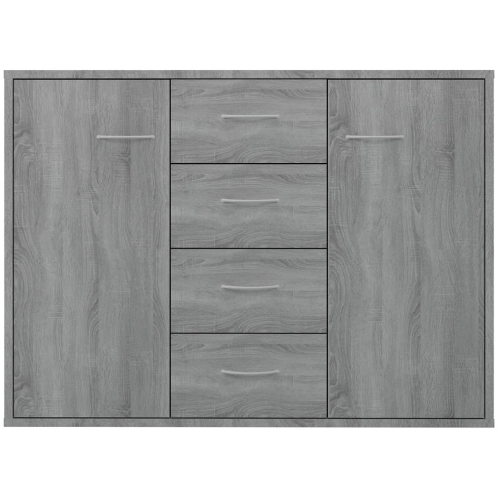 vidaXL 2 Door 4 Drawer Grey Sonoma Wooden Sideboard Image 4