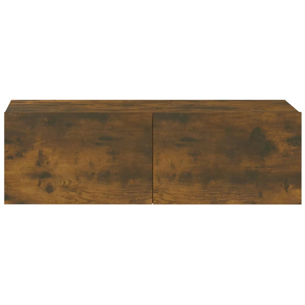 vidaXL 2 Door Smoked Oak Wall Mounted TV Cabinet Set of 2 Image 6