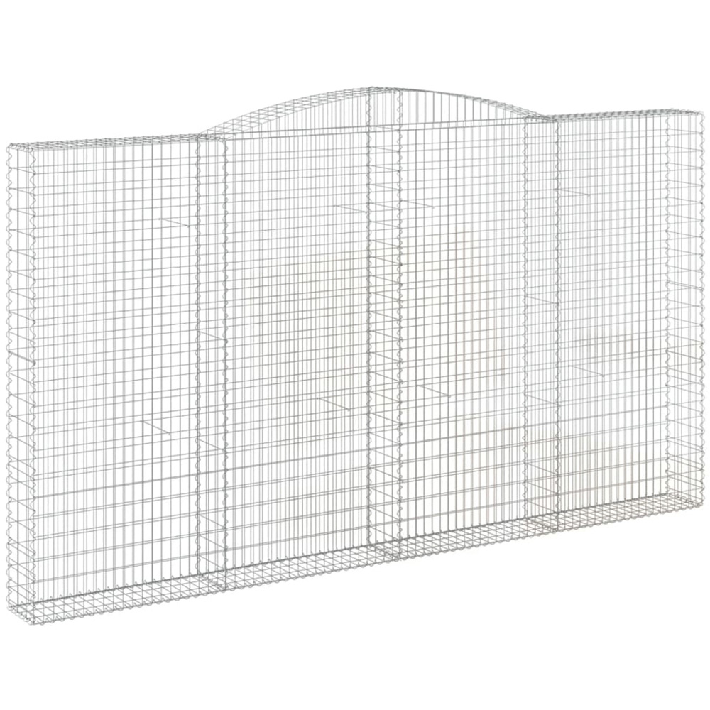 vidaXL Silver Galvanised Iron Arched Gabion Basket 400 x 30 x 220/240cm 3 Pack Image 1