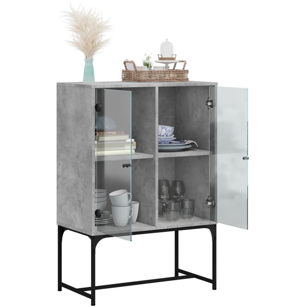 vidaXL 2 Door Concrete Grey Side Cabinet Image 4