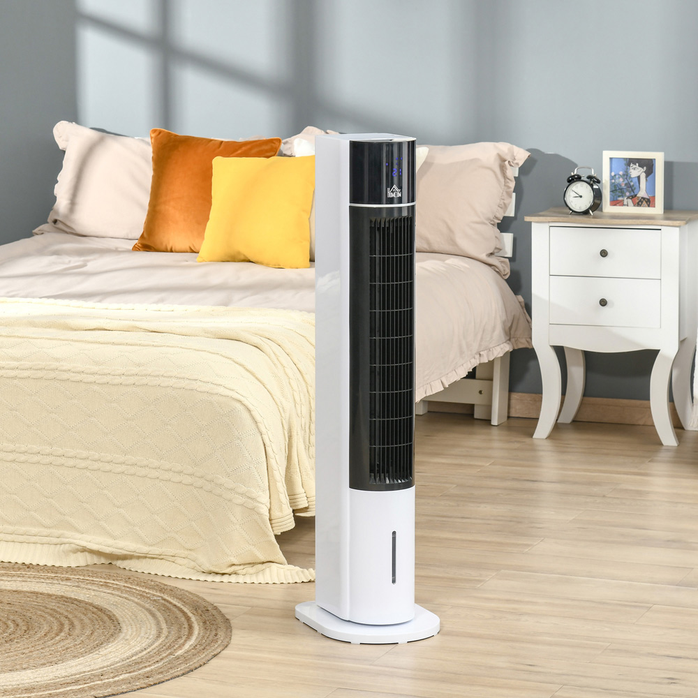 HOMCOM White and Black Evaporative Air Cooler with Remote 3L Image 2