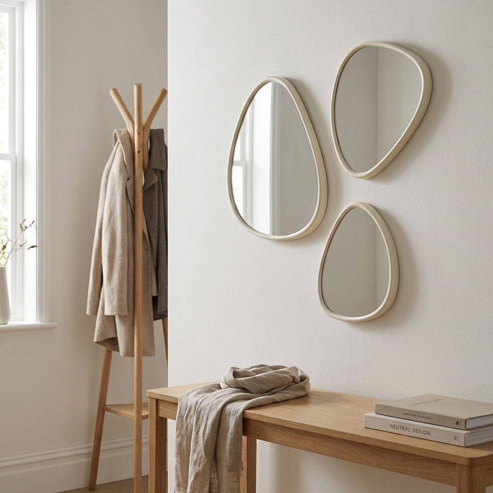Set of 3 Stone Organic Shape Mirrors Image 6