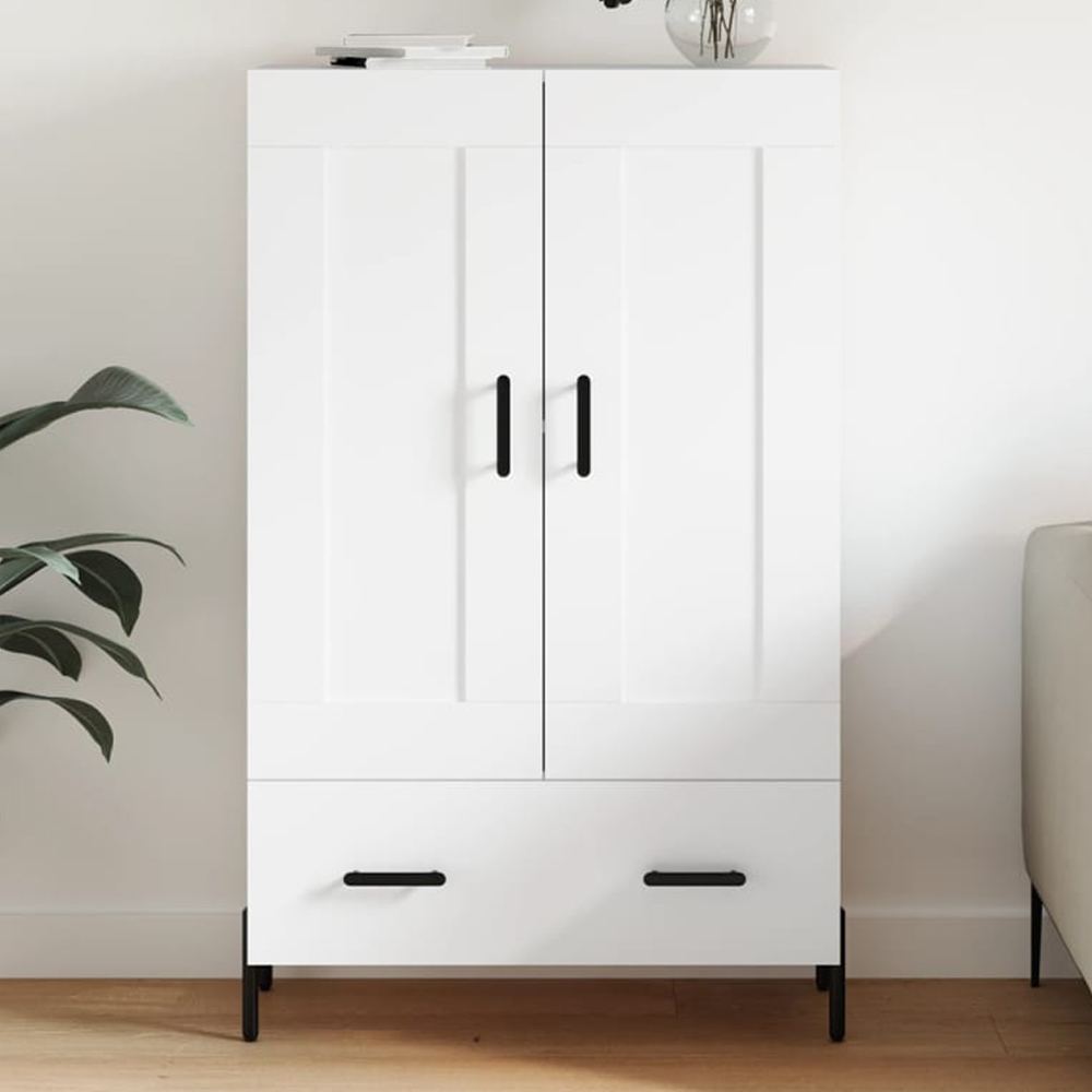 vidaXL 2 Door Single Drawer White Highboard Image 1