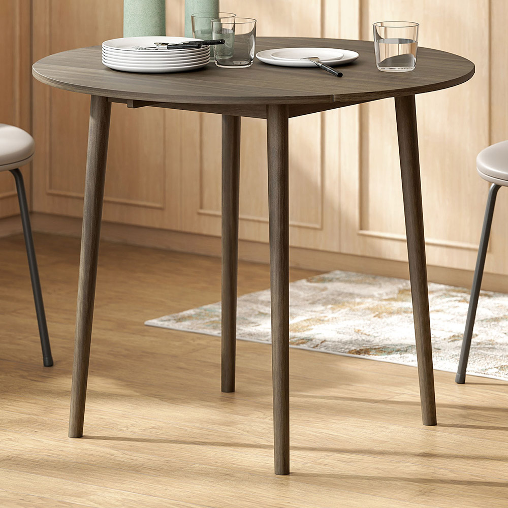 HOMCOM 4 Seater Grey Drop Leaf Dining Table Image 1