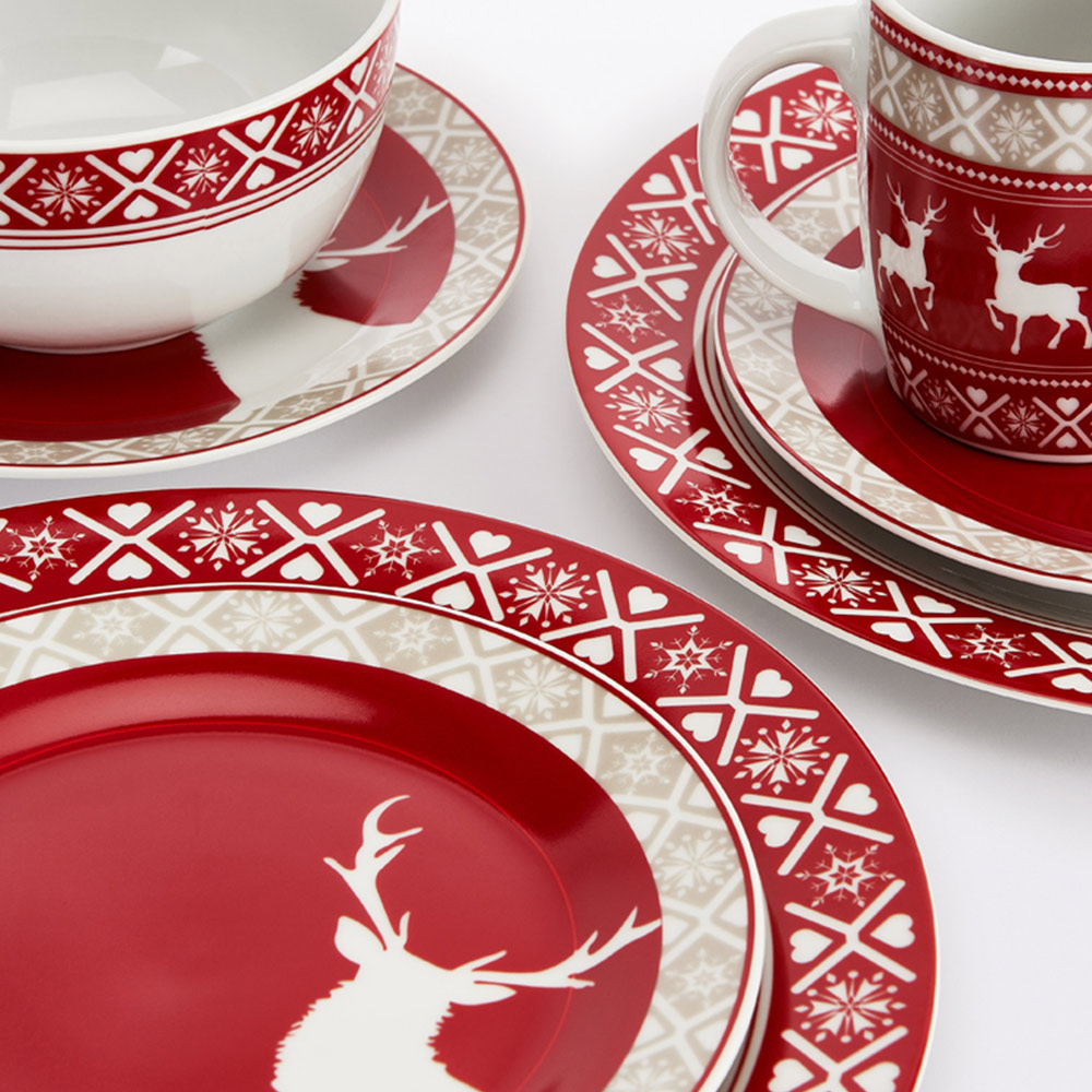 Waterside Nordic Reindeer 16 Piece Dinner Set Image 3