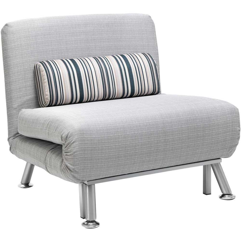 Portland Single Seater Grey Foldable Sofa Bed Image 2