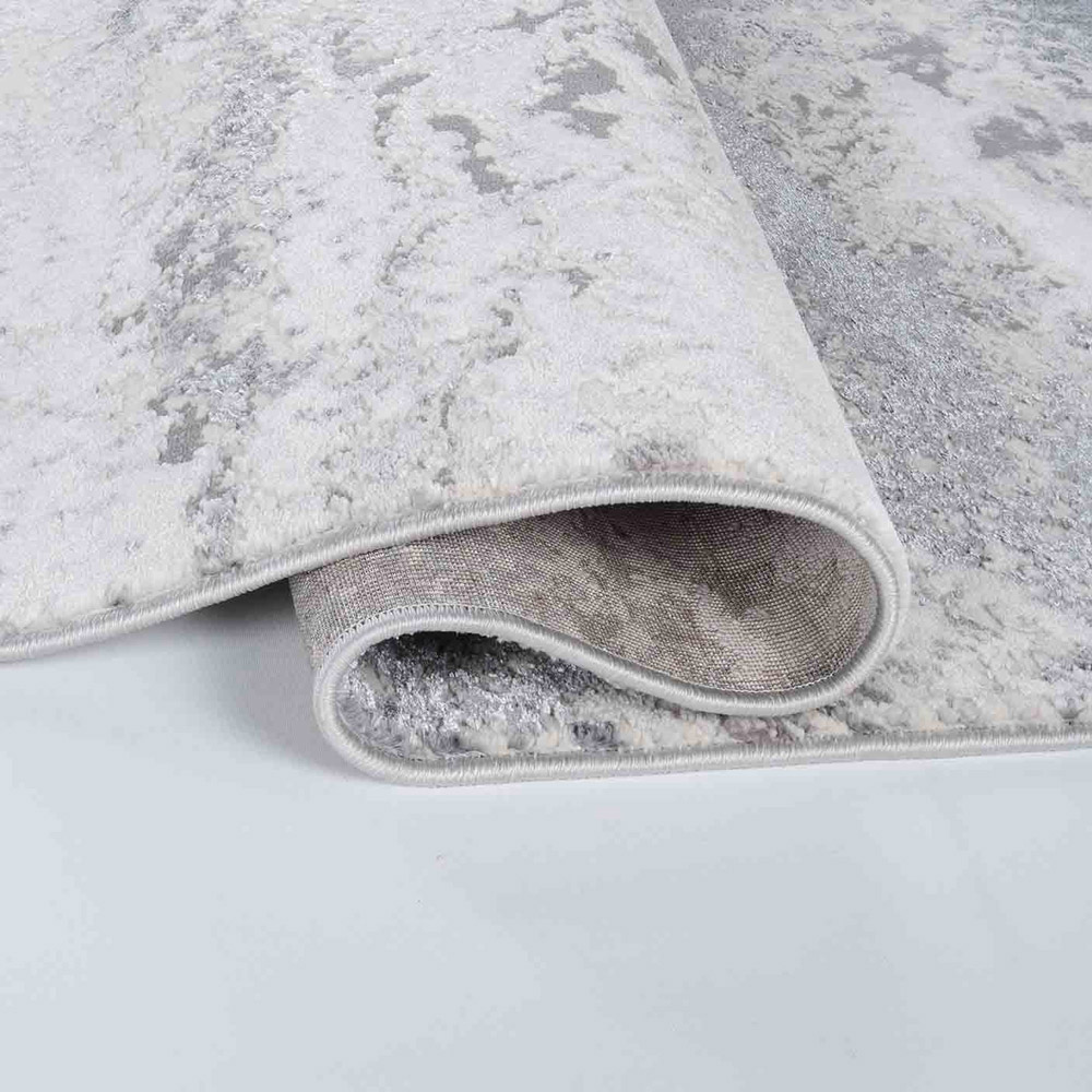 Desire Rugs Onyx Silver Grunge Sprayed Abstract Area Rug 160 x 230cm Image 3
