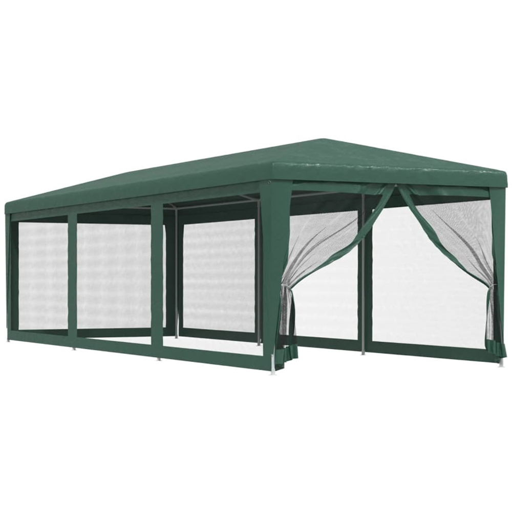 vidaXL 3 x 9m Green Party Tent with 8 Mesh Sidewalls Image 2