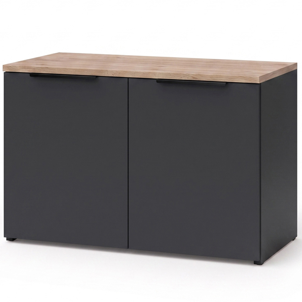 Shefa Line MODU 80 2 Door Graphite and Wotan Oak Sideboard Image 2