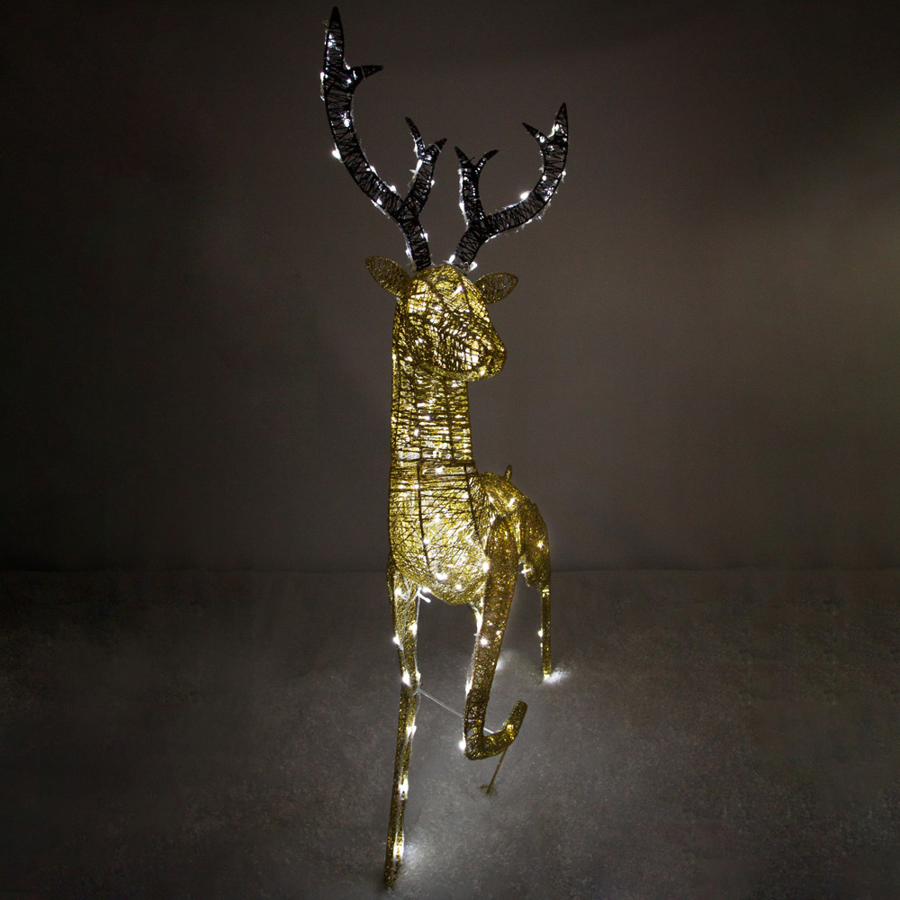 Monster Shop 120cm LED Gold Stag Reindeer Outdoor Christmas Decoration Image 4