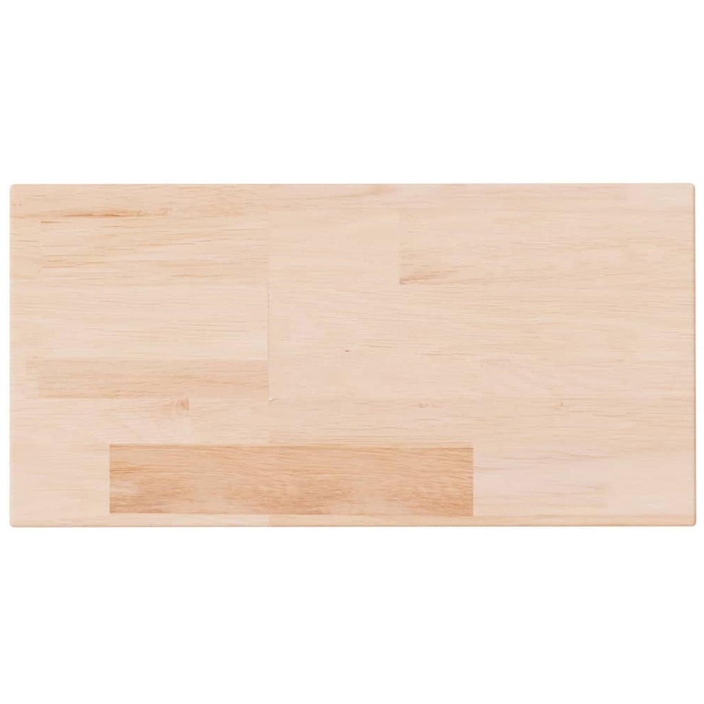 vidaXL 40cm Natural Untreated Solid Oak Wood Shelf Board Image 2