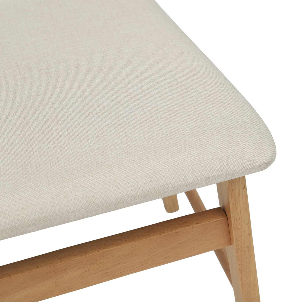 vidaXL Set of 2 Natural Rubberwood Rectilinear Vintage Dining Chairs Image 7