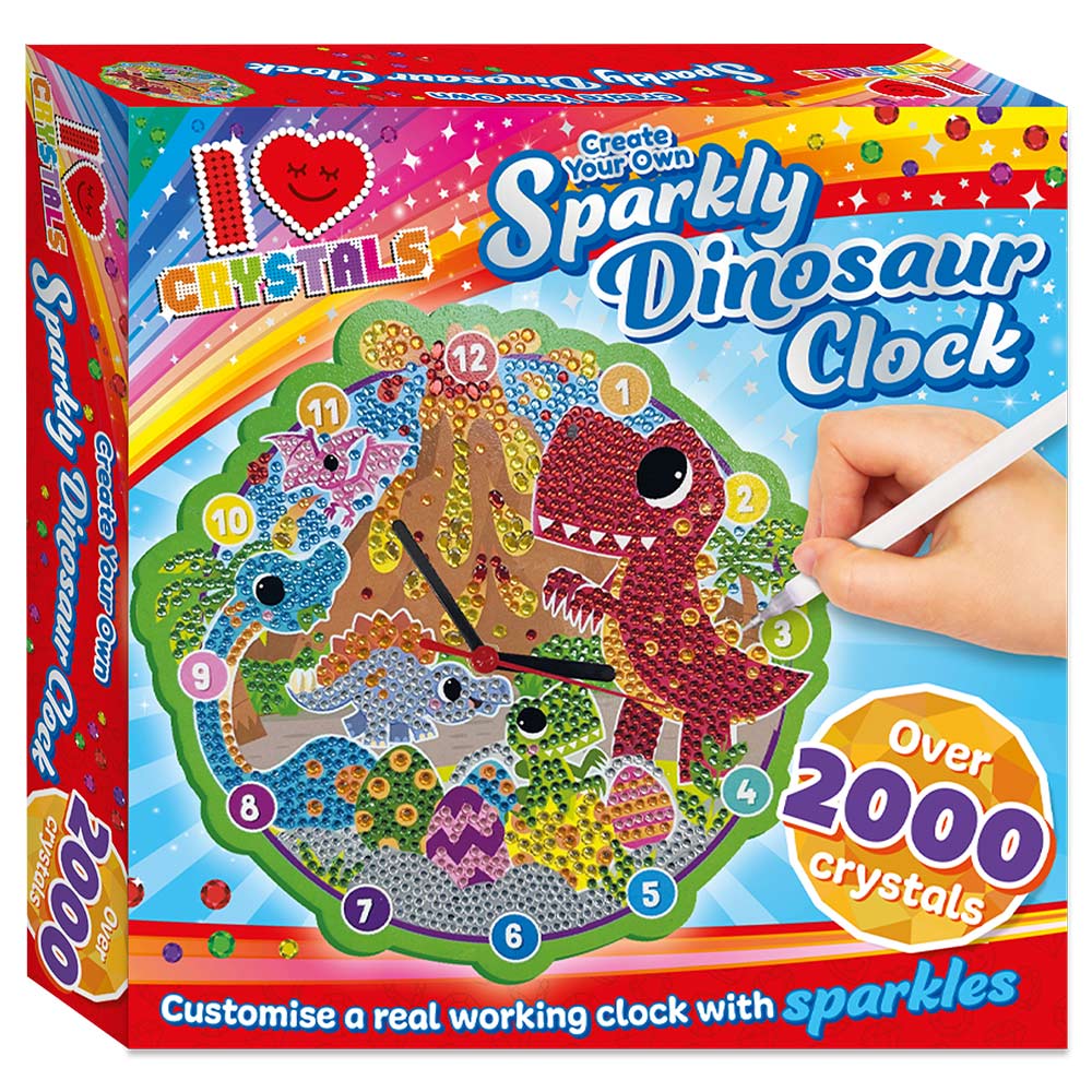 Curious Universe Make Your Own Sparkly Dinosaur Clock Kit Image